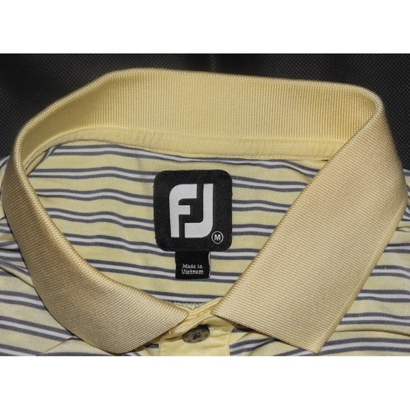FootJoy Men's Short Sleeve‎ Golf Polo Striped Shirt Size Medium - Picture 6 of 8